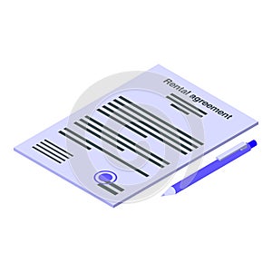 Rental agreement icon, isometric style