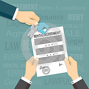 Rental agreement with keys