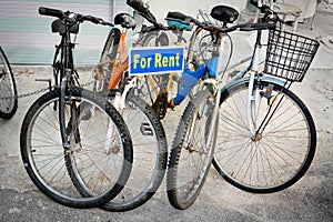 Rental Bicycles on Display in Georgetown, Penang, Malaysia