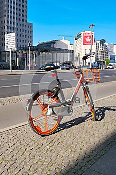 Rental bike on Potsdamer Platz in Berlin