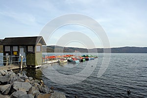 Rental boats at lake