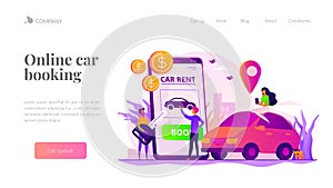 Rental car service landing page template