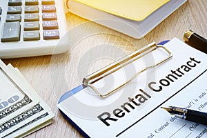 Rental Contract form. Rent of apartments. photo