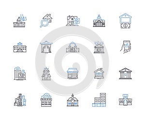 Rental homes line icons collection. Lease, Housing, Property, Tenant, Landlord, Rental, Residence vector and linear