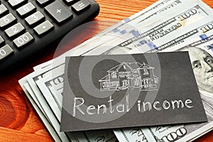 Rental income is shown on the photo using the text