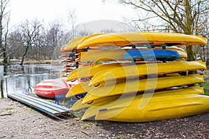 Rental kayaks and canoes at Welna River Wielkopolska