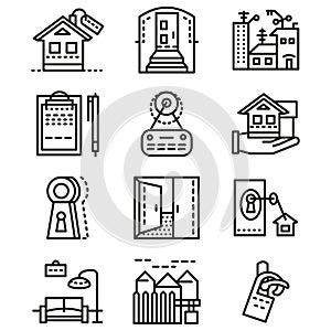 Rental of property line icons