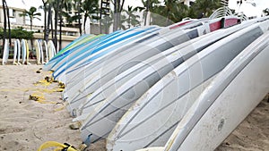 Rental surfboards at Waikiki Beach Hawaii