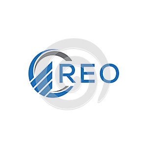 REO abstract technology logo design on white background. REO creative initials letter logo concept photo