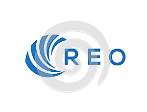 REO letter logo design on white background. REO creative circle letter logo concept photo