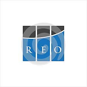 REO letter logo design on WHITE background. REO creative initials letter logo concept. REO letter design.REO letter logo design on photo