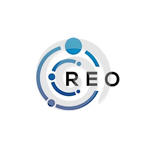 REO letter technology logo design on white background. REO creative initials letter IT logo concept. REO letter design photo