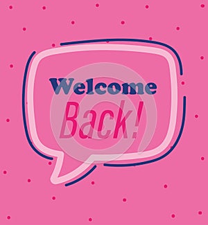 Reopening, welcome back announce message pink background