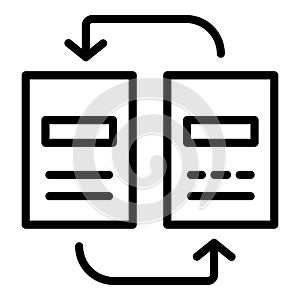 Reorganization of documents icon, outline style photo