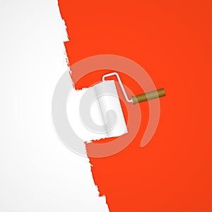 repainting with paint roller