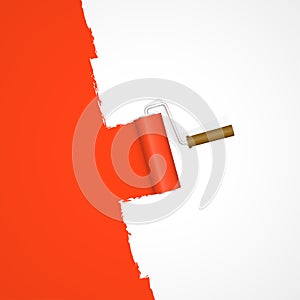 repainting with paint roller