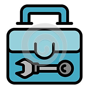 Repair air conditioner box icon vector flat