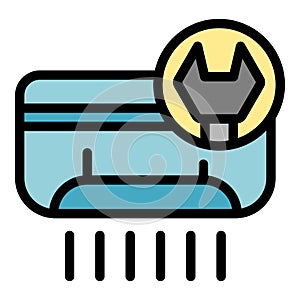 Repair air conditioner compressor icon vector flat