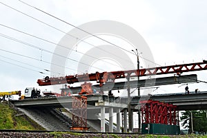 Repair of the automobile bridge over the railway.