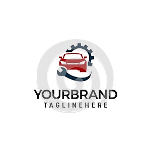 Repair Car logo, car and wrench logo service designs template