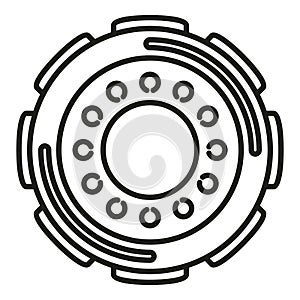 Repair clutch icon outline vector. Car disk