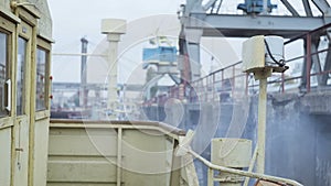 Repair and construction factory, view from the ship