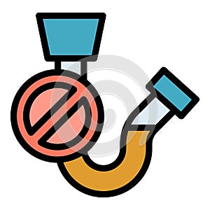 Repair dishwasher broken pipe icon vector flat