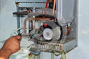 Repair of a gas boiler, setting up and servicing by a service department