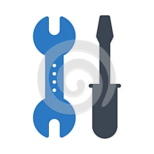 Repair glyph color flat vector icon