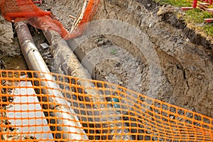 Repair of the heating plant system with the laying of new underground metal pipes in the trench. Reconstruction of the