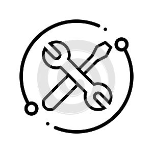 Repair icon vector. Fix illustration sign. Mend symbol. Update logo.