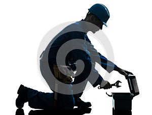 Repair man worker silhouette