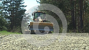 Repair of the road in the middle of the forest