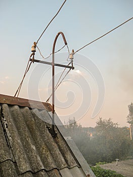 Repair on the roof of a private house