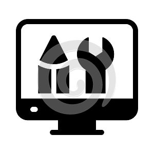 Repair screen vector glyph flat icon