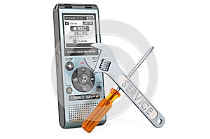 Repair and service of digital voice recorder, 3D rendering