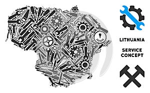 Composition Lithuania Map of Service Tools