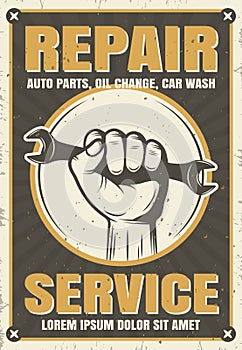Repair Service Retro Style Poster