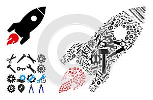 Composition Rocket Launch of Service Tools