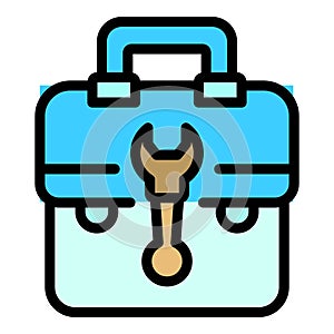 Repair service suitcase icon vector flat