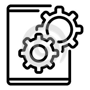 Repair service tablet icon, outline style