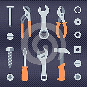 Repair tools icons set