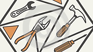 Repair Tools Pattern with Wrench and Hammer Vector, vector design Generative AI