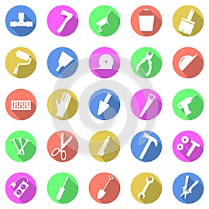 Repair tools. Repair icons set. Construction tools vector.