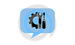 Repair tools setting icon vector. Wrench screwdriver Gear Cogwheel symbols. support, Service, Setting web mobile concept