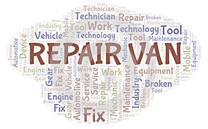 Repair Van word cloud