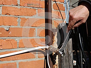 Repair of a water tap in the water supply system