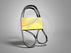 repair worck concept belt car engine timing belt 3d render on gr