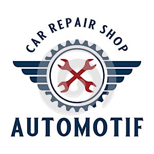 repair workshop logo, for car or motorcycle repair shop.