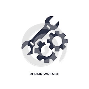 repair wrench icon on white background. Simple element illustration from tools concept